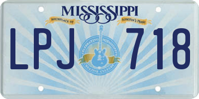 MS license plate LPJ718