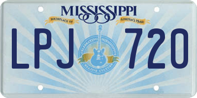 MS license plate LPJ720
