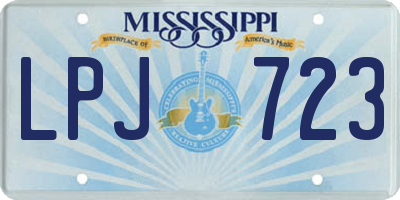 MS license plate LPJ723