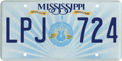 MS license plate LPJ724