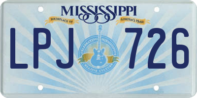 MS license plate LPJ726