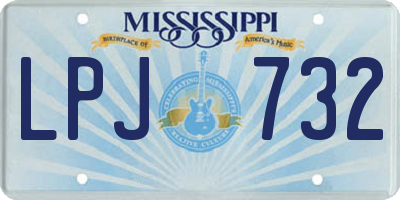 MS license plate LPJ732