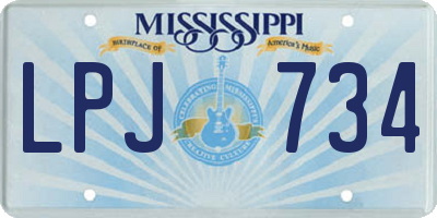 MS license plate LPJ734