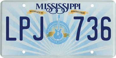 MS license plate LPJ736