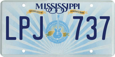 MS license plate LPJ737