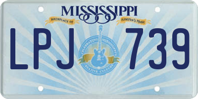MS license plate LPJ739