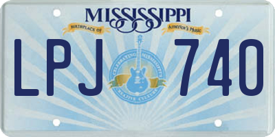 MS license plate LPJ740