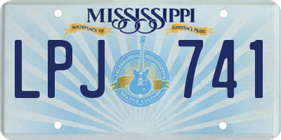 MS license plate LPJ741