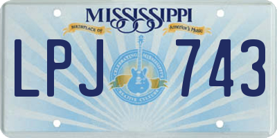 MS license plate LPJ743