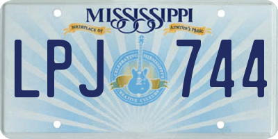 MS license plate LPJ744
