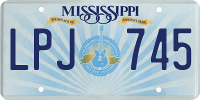 MS license plate LPJ745