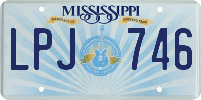 MS license plate LPJ746