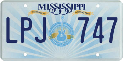 MS license plate LPJ747