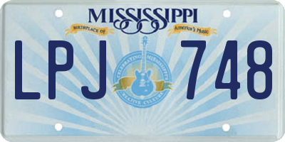 MS license plate LPJ748