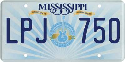 MS license plate LPJ750