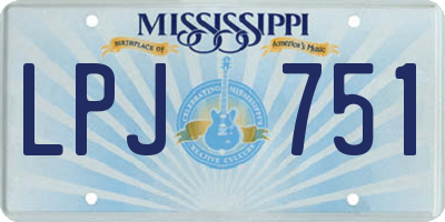 MS license plate LPJ751