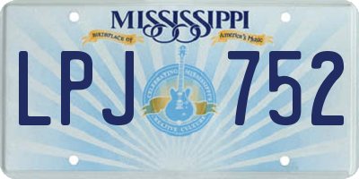 MS license plate LPJ752
