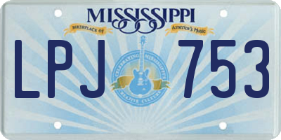 MS license plate LPJ753