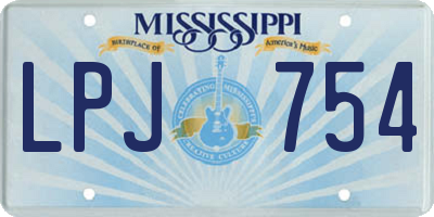 MS license plate LPJ754