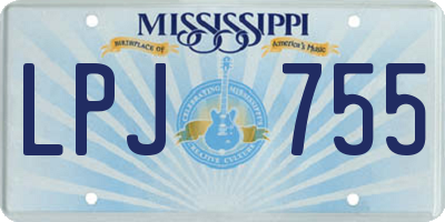 MS license plate LPJ755
