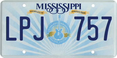 MS license plate LPJ757