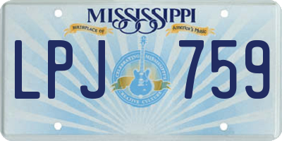 MS license plate LPJ759