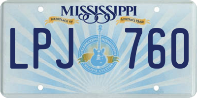 MS license plate LPJ760