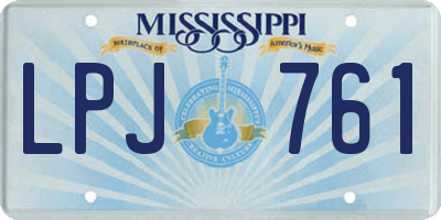 MS license plate LPJ761