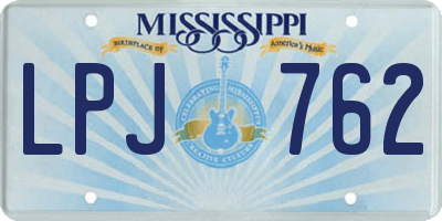 MS license plate LPJ762