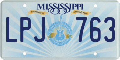 MS license plate LPJ763