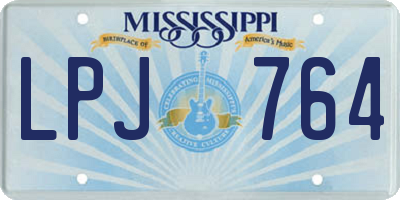 MS license plate LPJ764