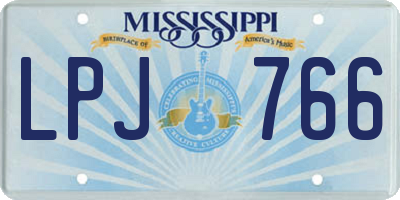 MS license plate LPJ766