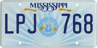 MS license plate LPJ768