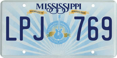 MS license plate LPJ769