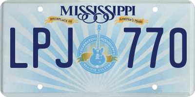 MS license plate LPJ770