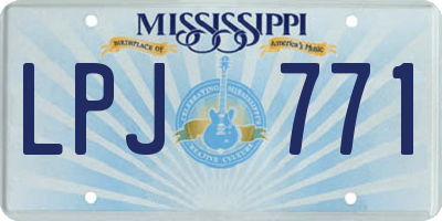 MS license plate LPJ771