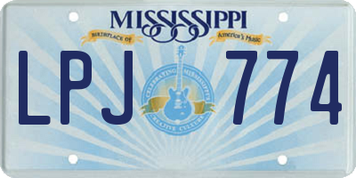 MS license plate LPJ774