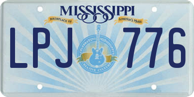 MS license plate LPJ776