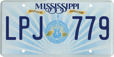 MS license plate LPJ779