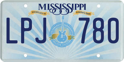 MS license plate LPJ780
