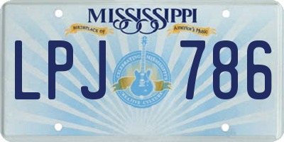MS license plate LPJ786