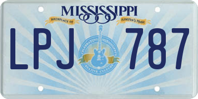 MS license plate LPJ787