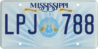 MS license plate LPJ788