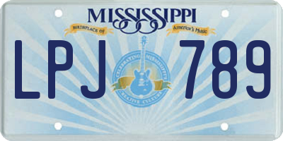 MS license plate LPJ789