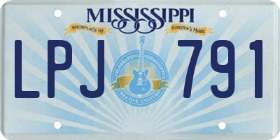 MS license plate LPJ791