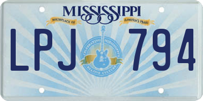 MS license plate LPJ794