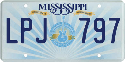 MS license plate LPJ797
