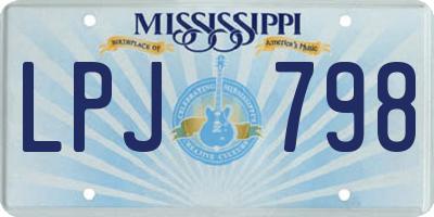 MS license plate LPJ798
