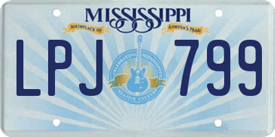 MS license plate LPJ799