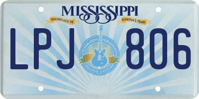 MS license plate LPJ806